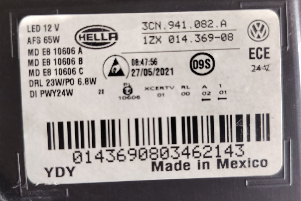 FARO DELANTERO RH, VOLKSWAGEN, ATLAS, 2018-2022 #3CN941082A