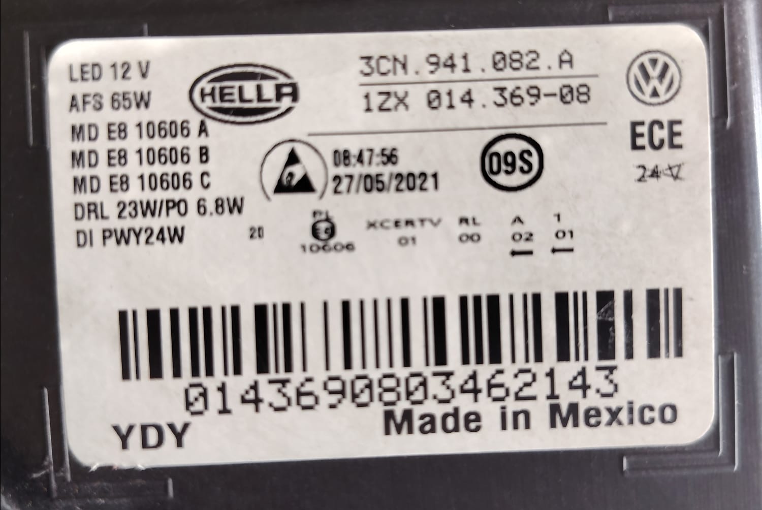 FARO DELANTERO RH, VOLKSWAGEN, ATLAS, 2018-2022 #3CN941082A