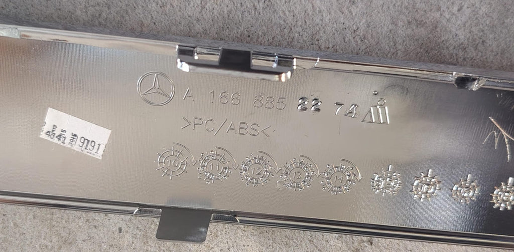 MOLDURA CROMADA DEFENSA TRASERA, MERCEDES BENZ, ML GLE, 2006-2019#A166885227